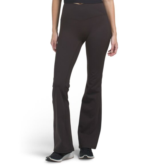 YOGALICIOUS Chocolate Lux Sophia Crossover Flared Leg Pants - Picture 1 of 2
